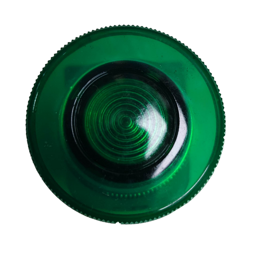 Green illuminated emergency push button switch from Auspicious for power points and switches