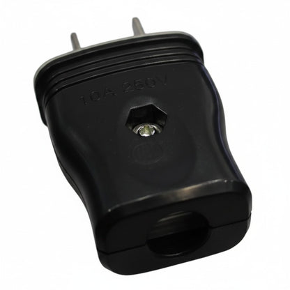 Omni Regular Plug Flat Pin 10A 250V Black WRP-002/B