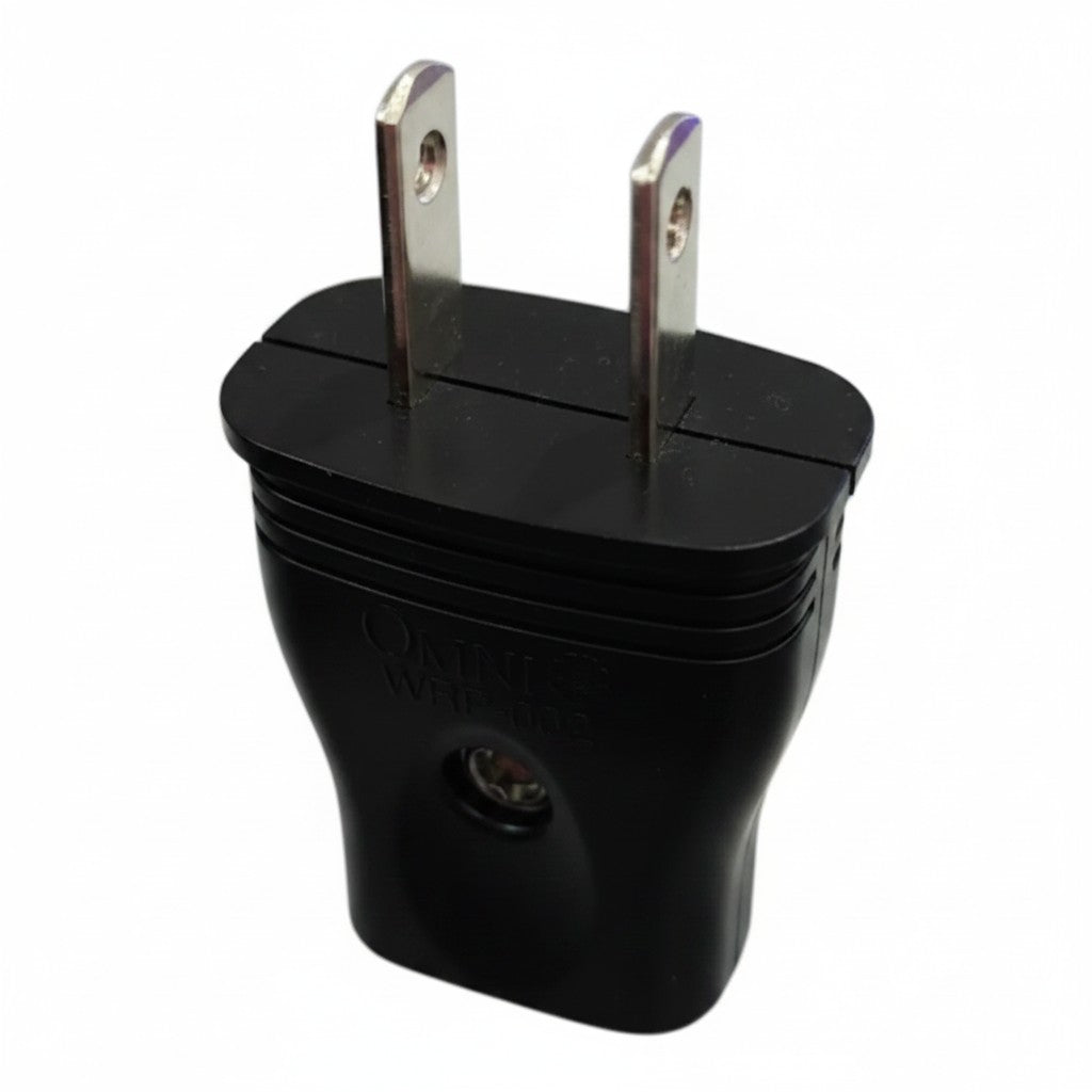 Omni Regular Plug Flat Pin 10A 250V Black WRP-002/B