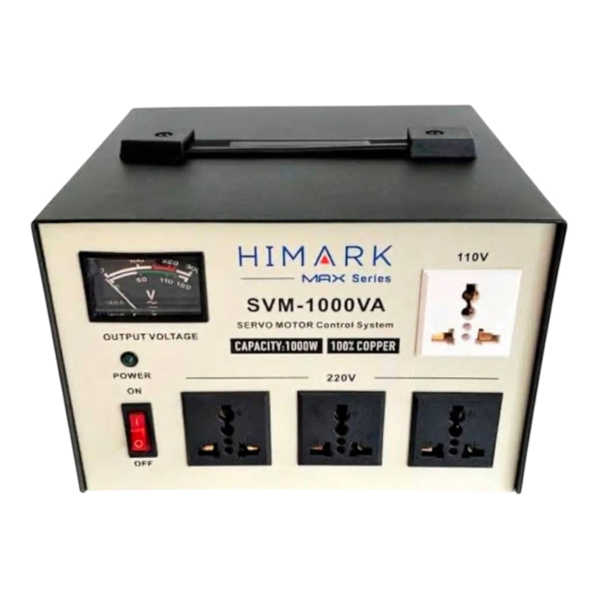 Himark 1000W AVR 4 Universal Socket 3x220V 1x110V Max Series Pure Copper SVM-1000VA