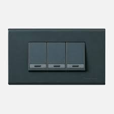 Panasonic Non-Illuminated 3 Gang Switch Refina series 1 way (Metallic Black)