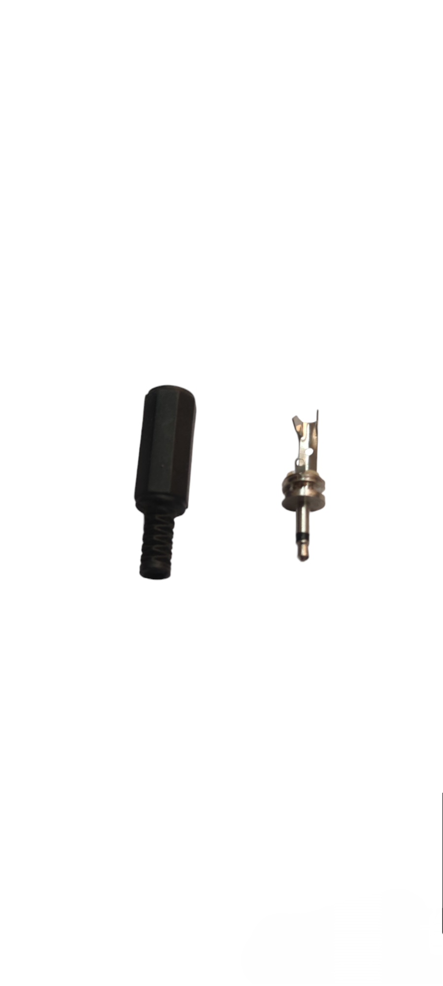 Industrial 2.5mm plug mono microphone accessory with black casing and metal connector parts