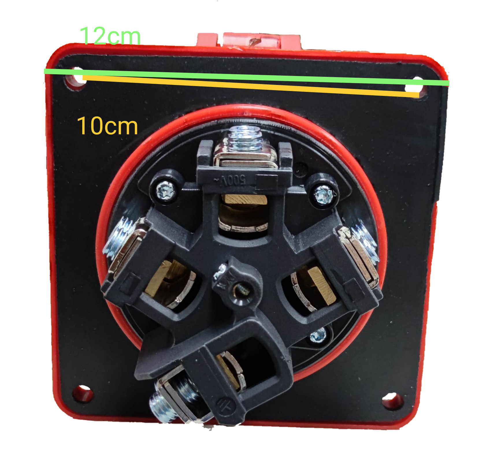 Grippes 3 phase 220V electrical industrial socket with black and red components for industrial use