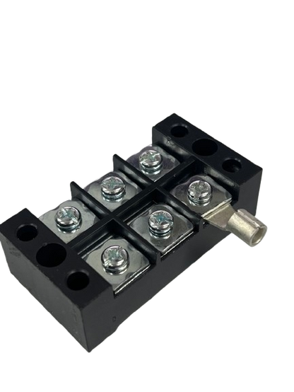 Grippes 45A 3 Pair Terminal Block 600V black plastic six screw electrical connector with metal busbar