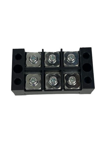 Grippes 45A 3 Pair Terminal Block 600V black screw terminal connector with six insulated posts