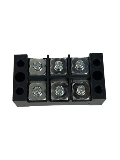 Grippes 45A 3 Pair Terminal Block 600V black screw terminal connector with six insulated posts