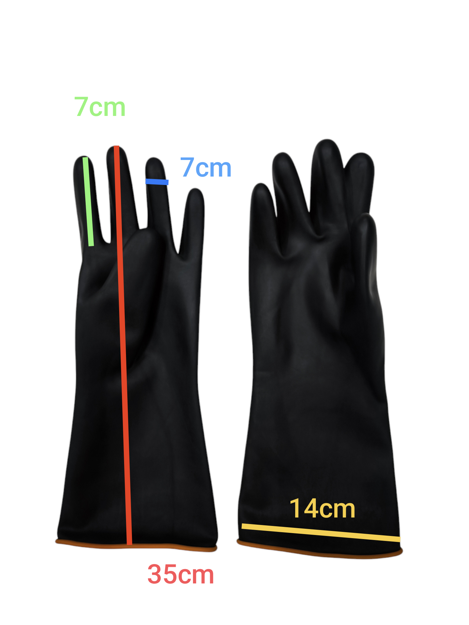 Black industrial chemical gloves with reinforced grip and extended cuff for maximum protection