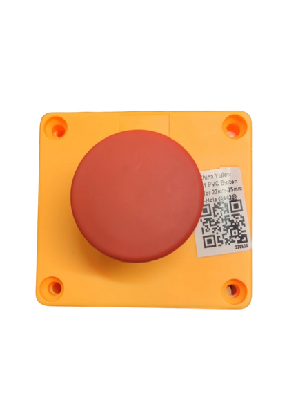 Auspicious emergency push button with enclosure in yellow and red for power points and switches
