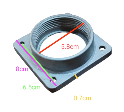 Meter Base Hub 2 Inches threaded aluminum flange with square mounting plate and four bolt holes made in China
