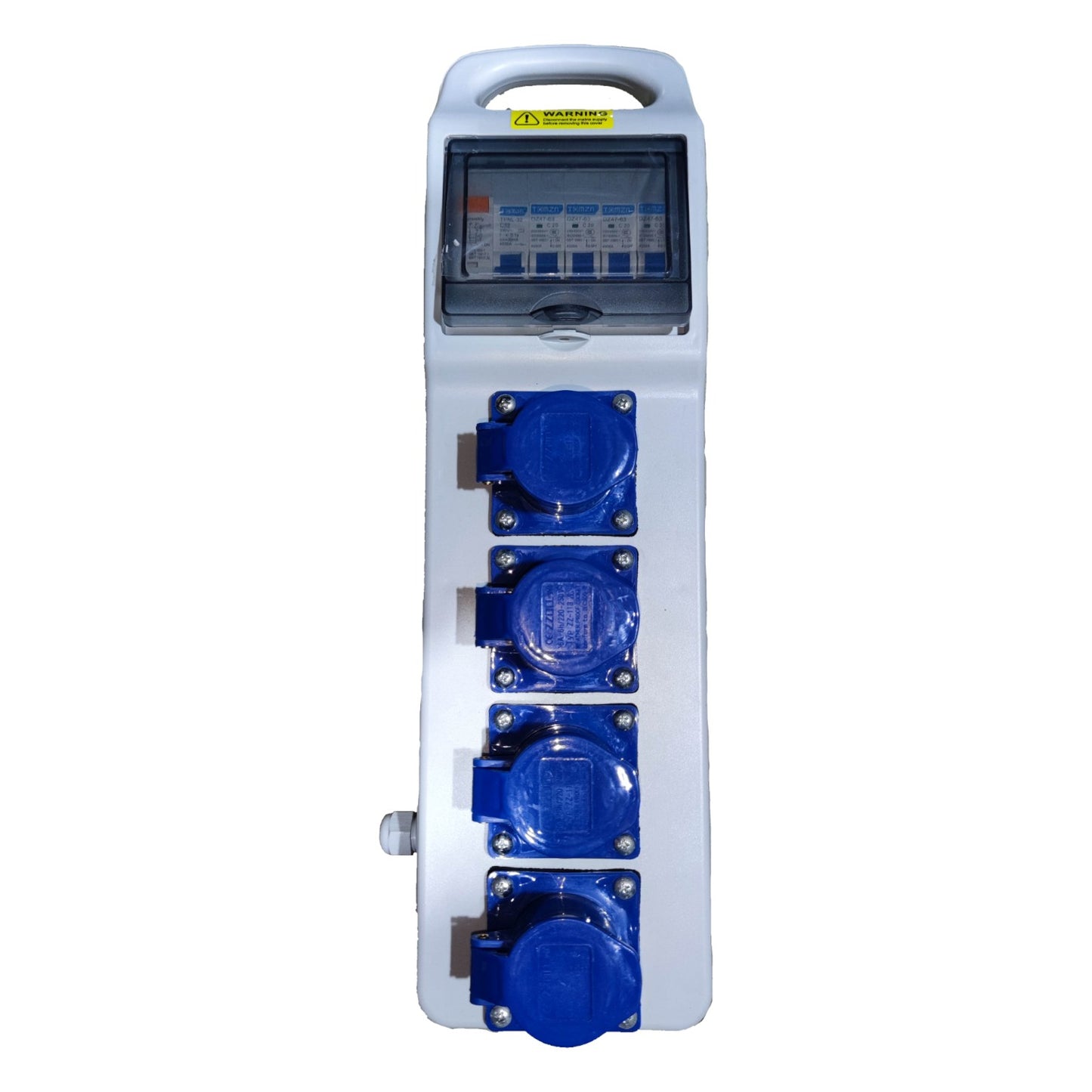 Grippes Industrial Extension Outlet 4 Gang x 16A 2P+E (3 Pins) IP44 with Circuit Breaker Protection