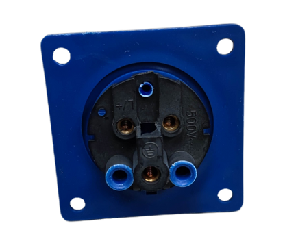 Grippes industrial plug chassis type 16A 220V featuring a durable blue design for secure connections