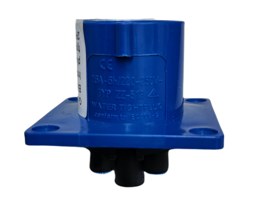 Grippes industrial plug chassis type 16A 220V in blue, designed for reliable connections in industrial settings