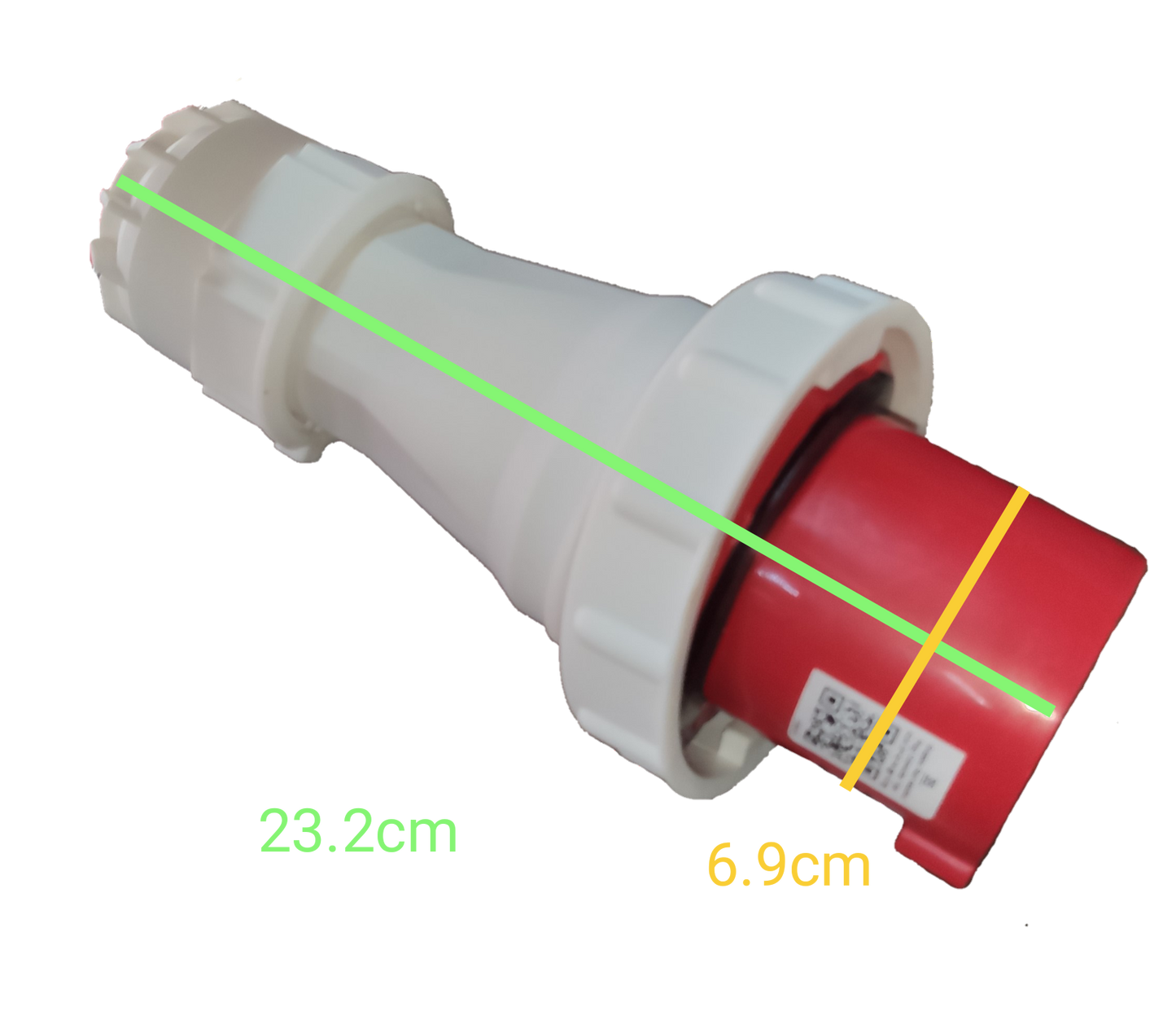 Grippes 63A industrial plug connector featuring durable design for heavy-duty electrical applications