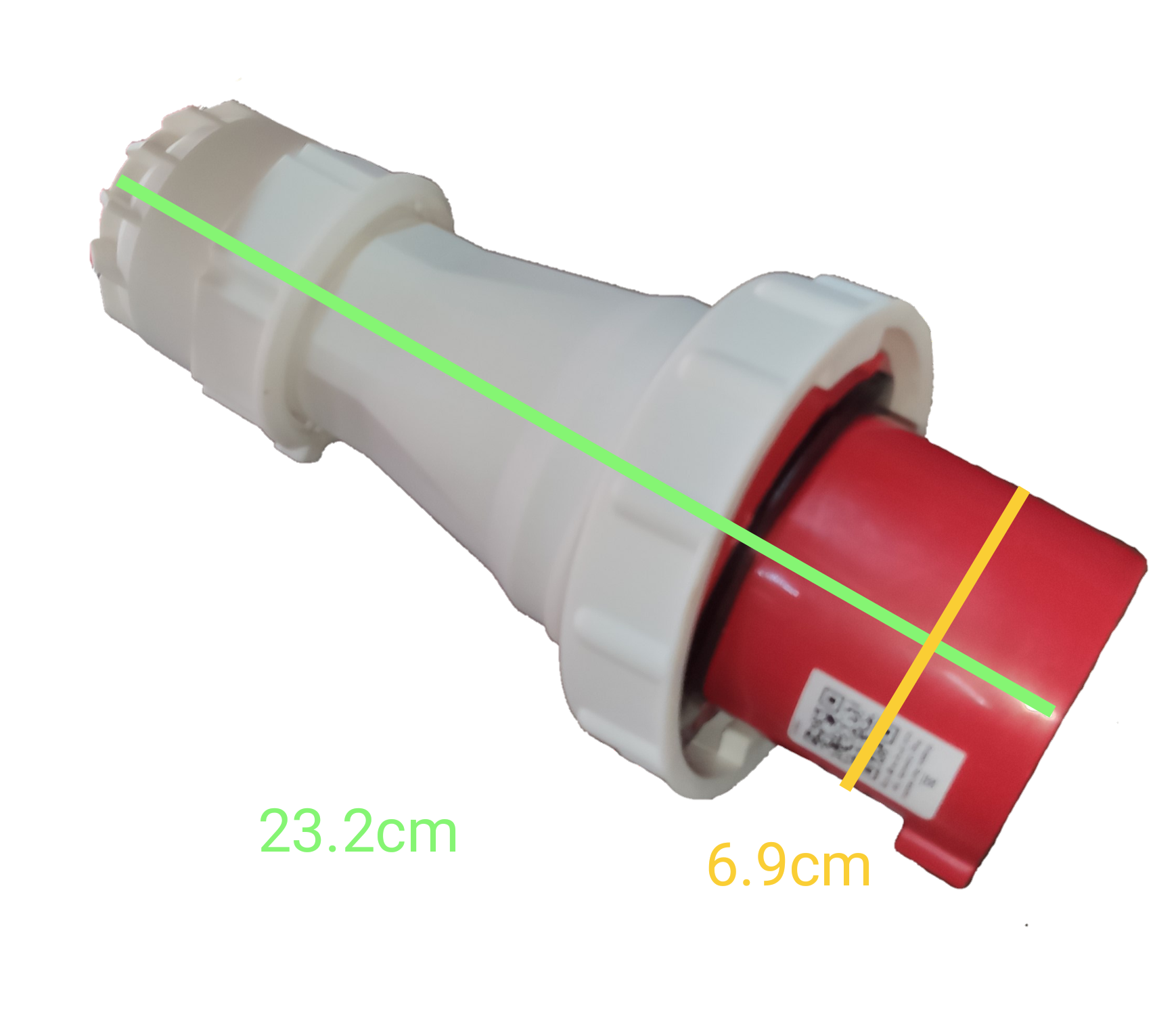 Grippes 63A industrial plug connector featuring durable design for heavy-duty electrical applications