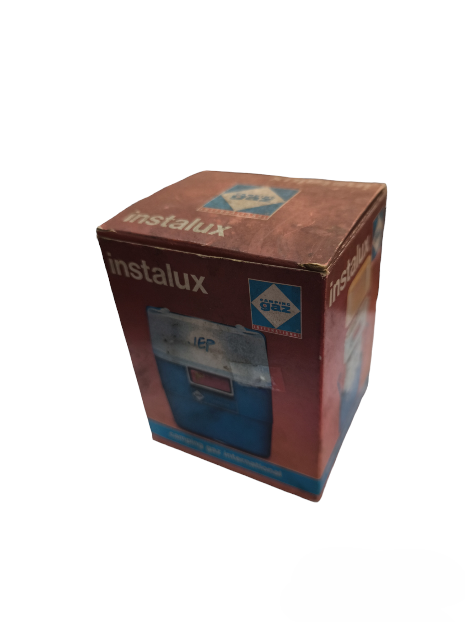 Instalux Camping Gas International Vintage lantern in original red and blue packaging box