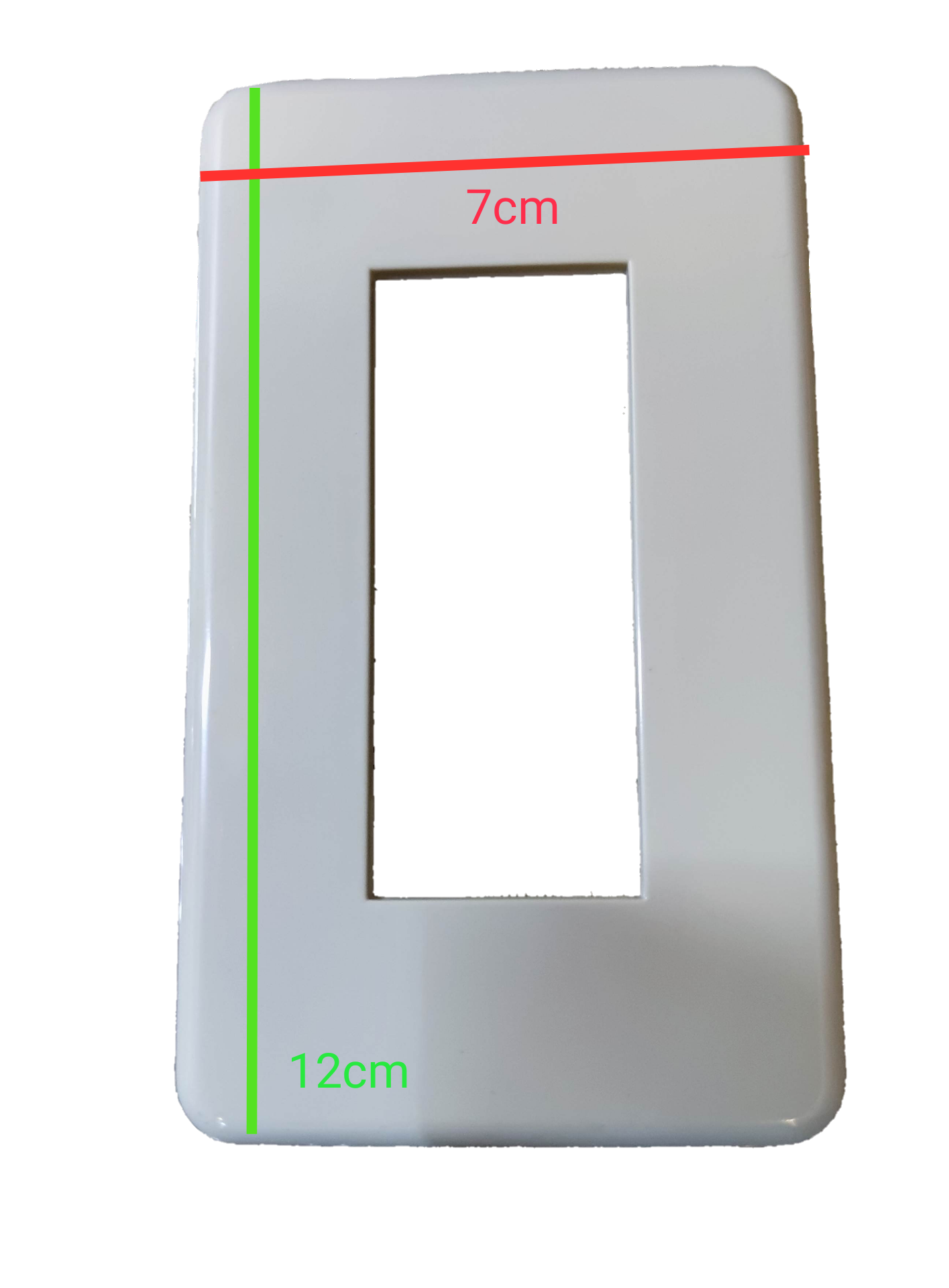 Jimbo 3 Gang Plate for Classic, white cover plate with a rectangular opening for switches