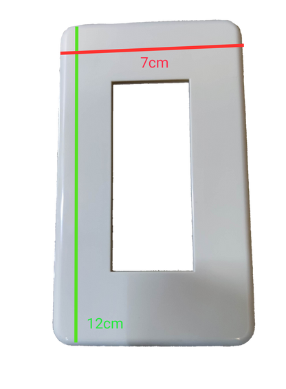 Jimbo 3 Gang Plate for Classic, white cover plate with a rectangular opening for switches