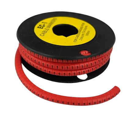 Grippes cable markers spool 1 Marker Red 2.6mm to 4.2mm segmented sleeve for labeling wires and cables
