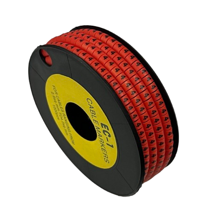 Grippes cable management spool of red marker rings 4 Marker Red 2.6mm to 4.2mm for wire identification