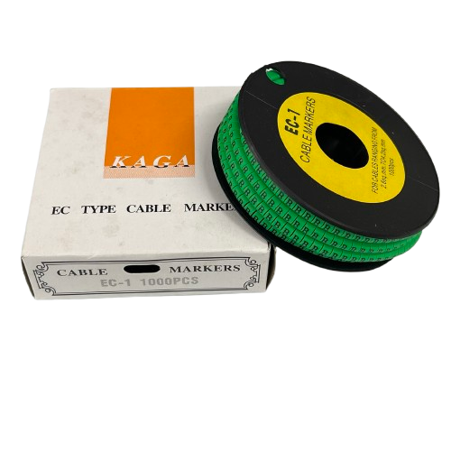 Grippes cable management spool with "B" Marker EC-1 Green 2.6mm to 4.2mm cable markers on reel