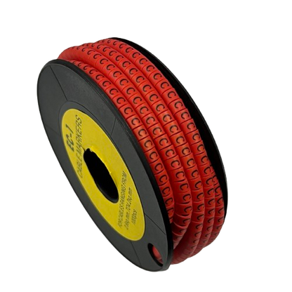 Grippes Cable C Marker Red 2.6mm to 4.2mm spool for cable management in red color