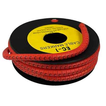 Grippes Cable C Marker Red 2.6mm to 4.2mm coiled cable management sleeve with letter C markers