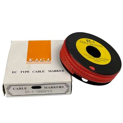 Grippes Cable C Marker Red 2.6mm to 4.2mm roll for cable management with 1000 pieces