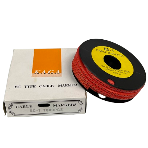 Grippes Cable C Marker Red 2.6mm to 4.2mm roll for cable management with 1000 pieces