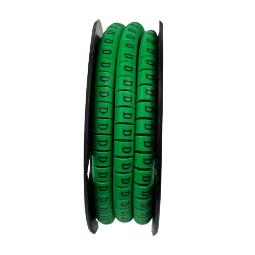 Spool of green Cable "D" Marker 5.0mm to 7.2mm Green cable ID rings for organization