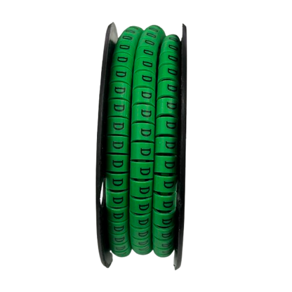 Spool of green Cable "D" Marker 5.0mm to 7.2mm Green cable ID rings for organization