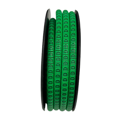 Grippes cable management spool of green Cable "D" Marker EC-1 Green strips with repeated D labels