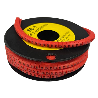 Grippes spool of Cable "D" Marker Red 2.6mm to 4.2mm lettered sleeves for organizing cables