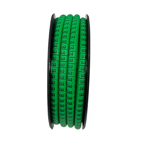 Grippes spool of Cable "E" Marker Green 2.6mm to 4.2mm for labeling and organizing cables