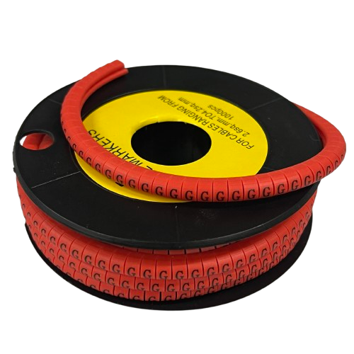 Grippes red cable marker spool Cable "G" Marker Red 2.6mm to 4.2mm for cable labeling