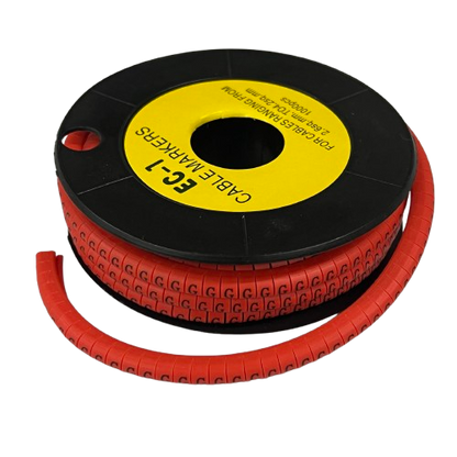 Grippes spool of Cable "G" Marker Red 2.6mm to 4.2mm tape showing red G markers on flexible strip