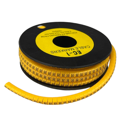 Spool of yellow Cable "H" Marker 2.6mm to 4.2mm for cable identification and organization