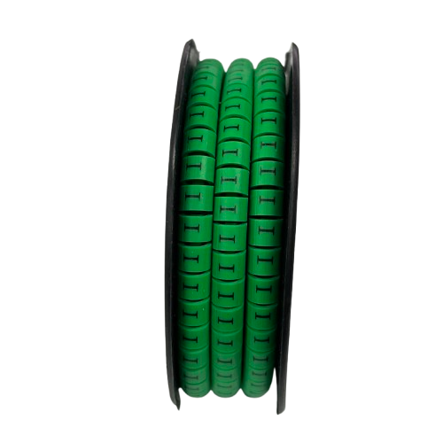 Spool of Cable "I" Marker 5.0mm to 7.2mm Green from China for cable management and identification