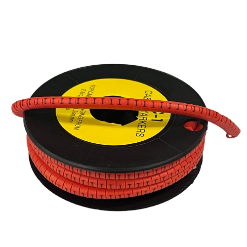 Grippes Cable "I" Marker Red 2.6mm to 4.2mm spool of red segmented sleeve for cable management