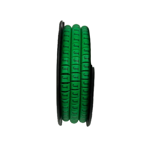 Spool of green Cable "J" Marker 5.0mm to 7.2mm Green segments used to label and organize cables neatly
