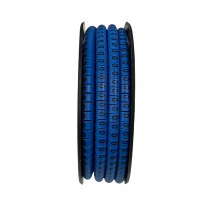 Spool of blue numeric cable markers for wire organization Cable Marker 0 Blue product photo