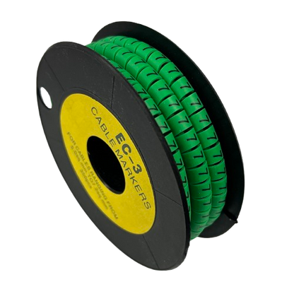 Spool of green numeric spiral cable markers on reel for organization Cable Marker 5 Green from China vendor