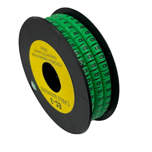 China cable management spool of green numbered rings Cable Marker - 8 Green for wire identification