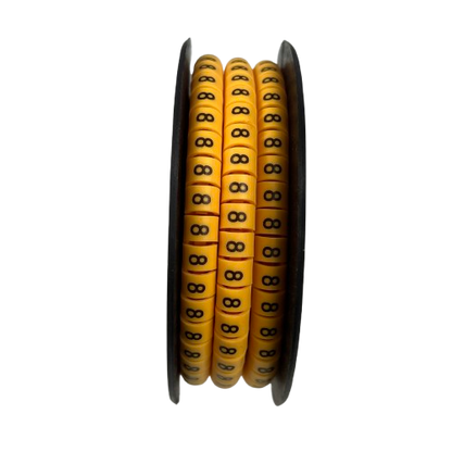 Cable marker - 8 Yellow spool of round cable ID markers for wire organization cable management from China
