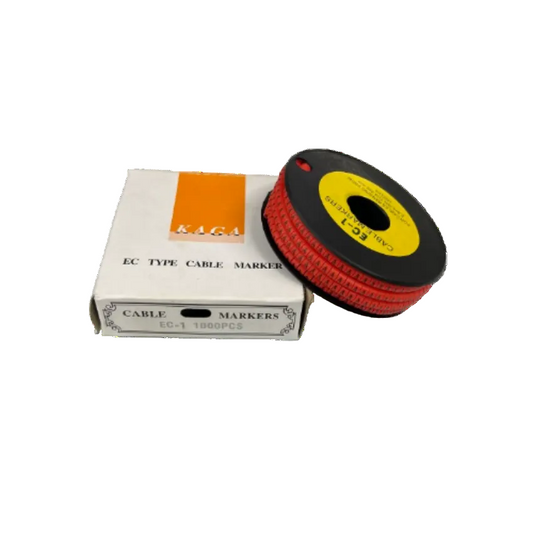 Grippes Cable Marker A - Red spool with box of EC type cable markers 1000pcs for cable management