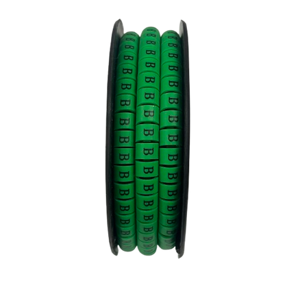 Spool of green cable identification rings labeled B for wiring organization Cable Marker - B Green
