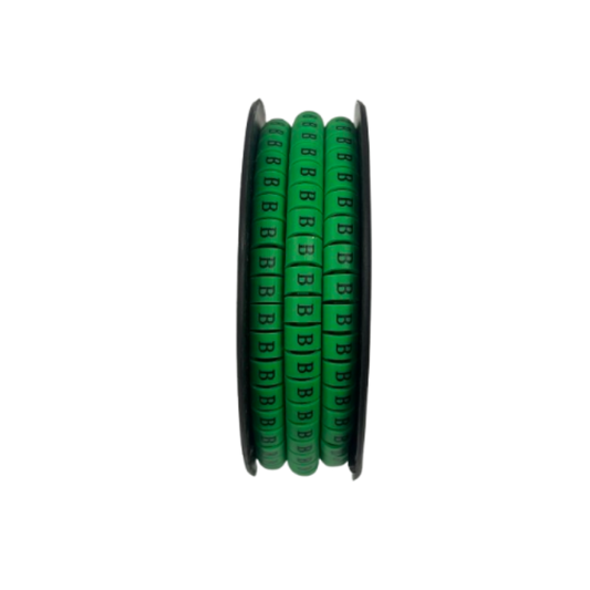 Spool of green cable identification rings labeled B for wiring organization Cable Marker - B Green