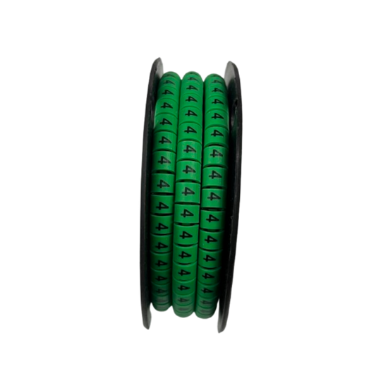 Spool of Cable Marker Green 4 rings for cable identification and wire organization
