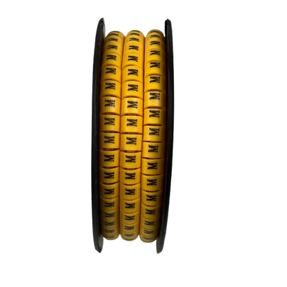 Grippes Cable Marker M - Yellow spool of printed M cable labels for cable management