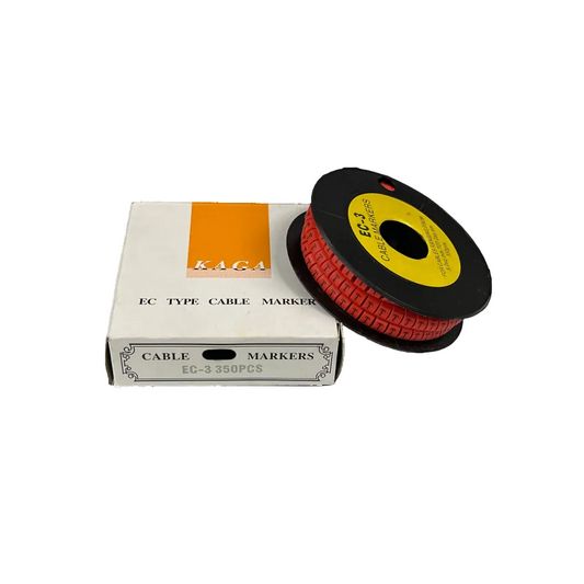 Grippes Cable Marker Red - T on a spool with box, ideal for organizing cables and wires