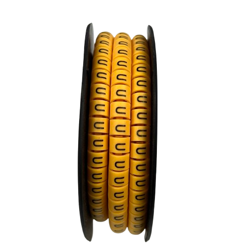 Grippes Cable Marker U - Yellow spool for cable management with U shaped yellow wire ID labels on reel